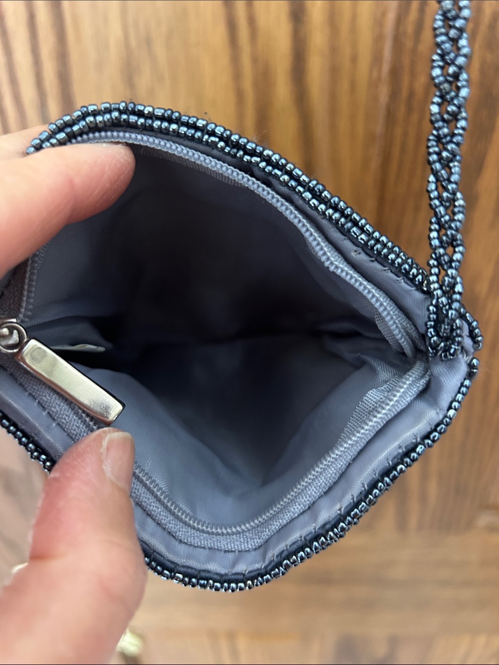 Embellished Black & Silver Sequin Crossbody Bag image 3